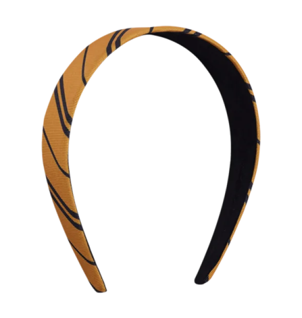 Mustard Yellow Striped Headband PNG Transparent Background