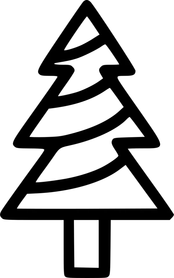 Christmas Tree Outline Icon PNG