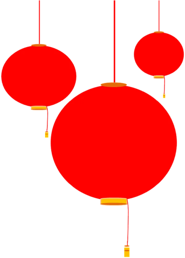 Hanging Red Chinese Lanterns PNG Transparent