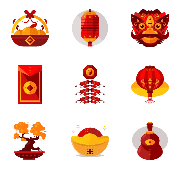 Chinese New Year Celebration Icon Set