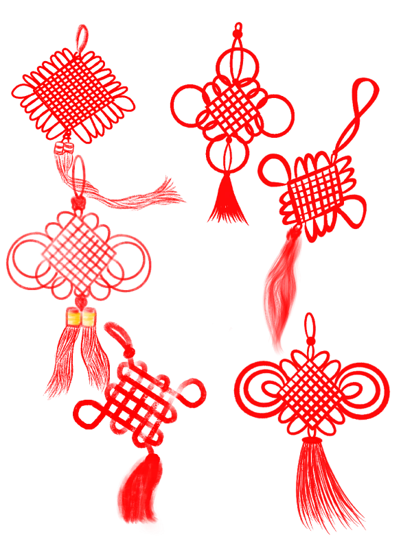 Assorted Red Chinese Knots PNG Transparent