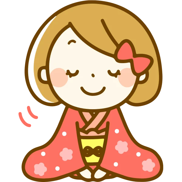 Cute Kimono Girl Bowing Transparent PNG