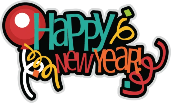 Colorful Happy New Year Greeting PNG
