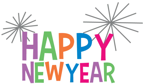 Happy New Year Text PNG Transparent Background