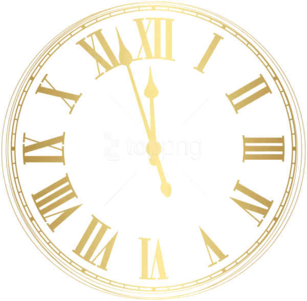 Golden Roman Numerals Clock Face PNG Transparent