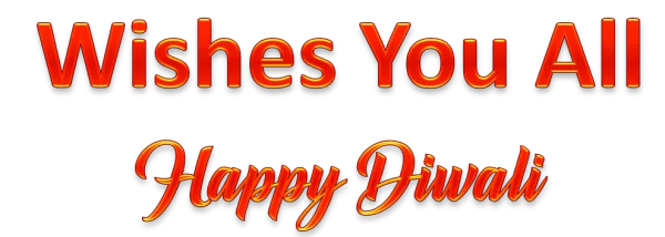 Happy Diwali Wishes Glowing Text PNG
