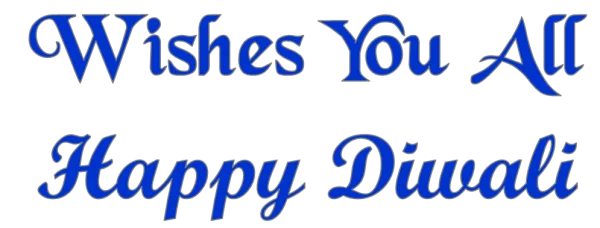 Wishes You All Happy Diwali Text PNG Transparent Background