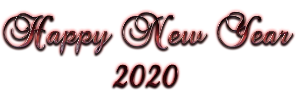 Happy New Year 2020 Glowing Text PNG Transparent Background