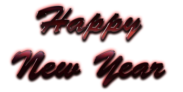 Happy New Year Red Glow Text PNG Transparent Background