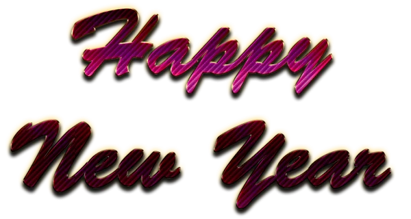 Vibrant Happy New Year Text PNG