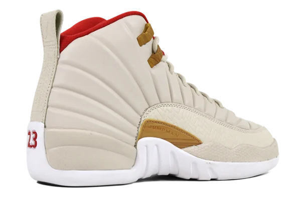 Air Jordan 12 Retro White Red Sneaker PNG Transparent