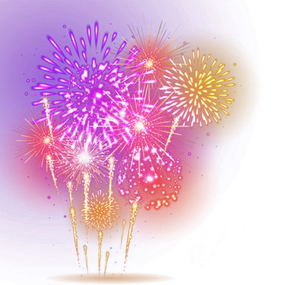 Colorful Fireworks Burst PNG Transparent