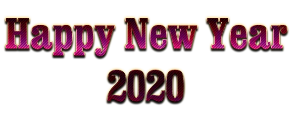 Happy New Year 2020 Text Design PNG
