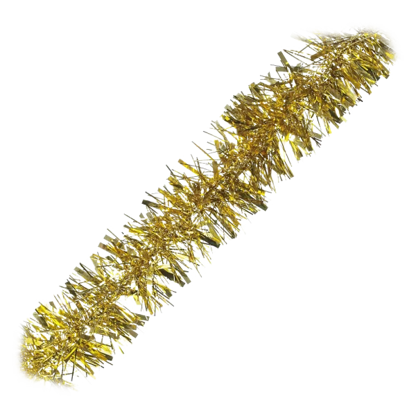 Shiny Gold Tinsel Garland PNG Transparent