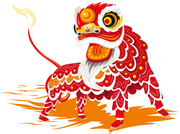 Chinese Lion Dance Mascot PNG Transparent