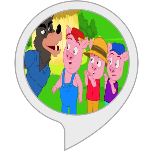 Big Bad Wolf and Three Little Pigs Speech Bubble PNG Transparent