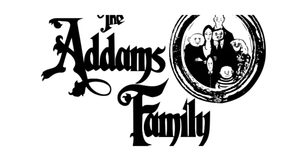 The Addams Family Logo PNG with Family Portrait