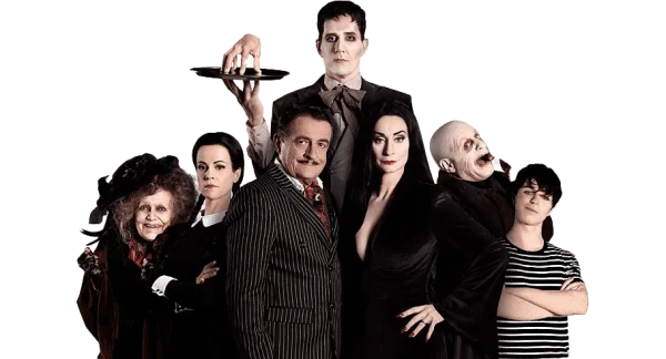 Addams Family Cast Group PNG Transparent Background