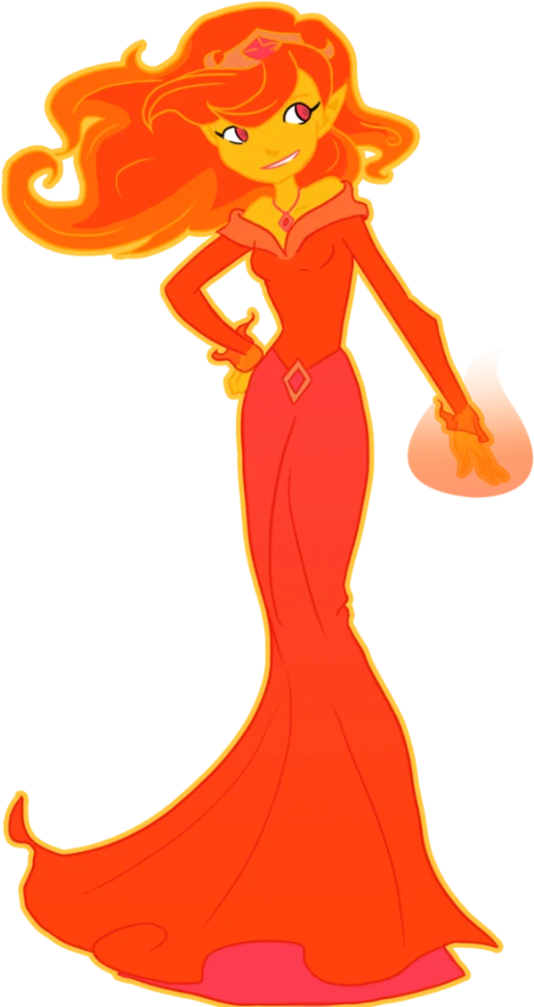 Fiery Princess Cartoon Character PNG Transparent Background