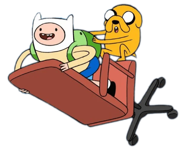Finn and Jake Riding Office Chair PNG