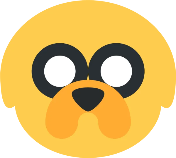 Yellow Dog Face Emoji Transparent PNG