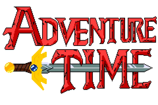 Adventure Time Logo Pixel Art with Sword PNG Transparent