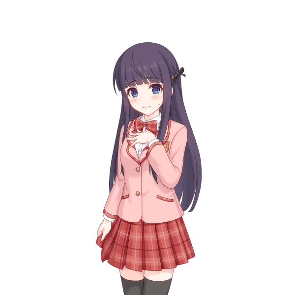 Anime Schoolgirl Shy Expression Transparent PNG