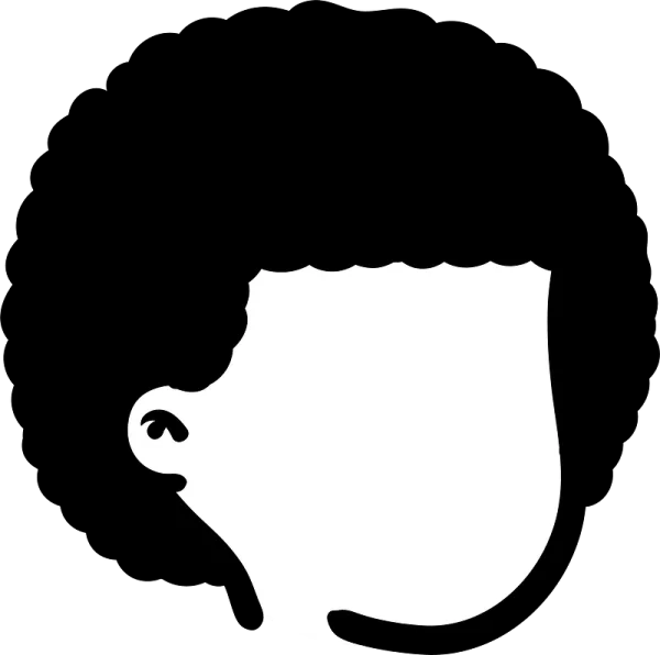 Stylized Afro Head Profile PNG Transparent Background