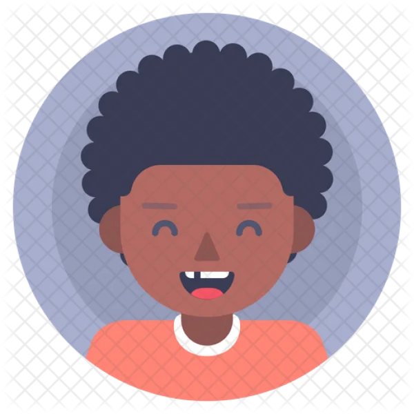 Happy African American Boy Avatar Icon PNG