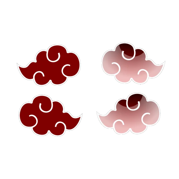 Akatsuki Red Clouds PNG Transparent Background Pack