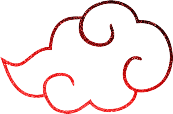 Red Glitter Akatsuki Cloud PNG Transparent Background