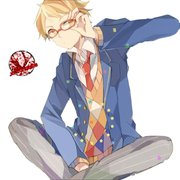 Anime Boy Adjusting Glasses PNG