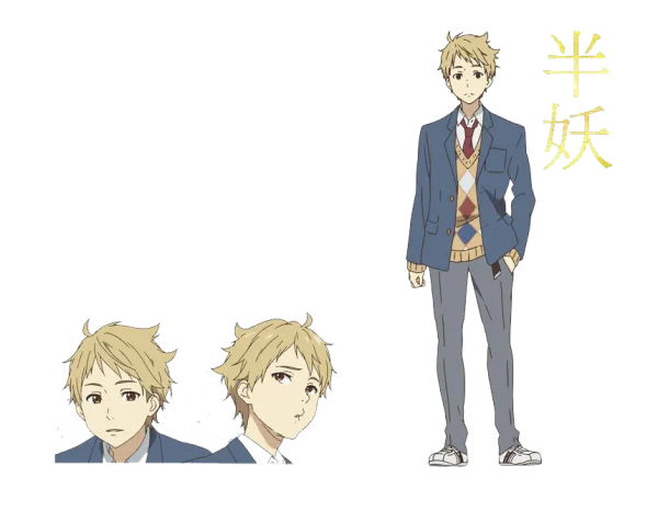 Anime Boy Character Hanyō Full Body and Headshots PNG