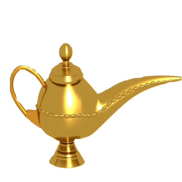 Golden Genie Lamp PNG Transparent Background