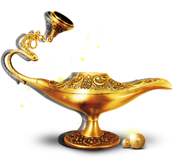 Golden Magic Lamp PNG Transparent Background