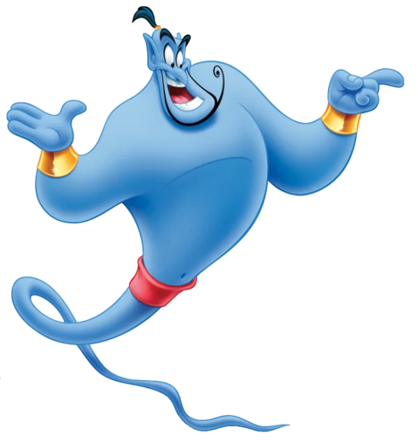 Disney Genie Character Waving PNG Transparent