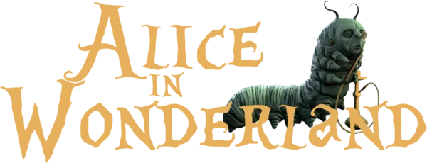 Alice in Wonderland Logo with Caterpillar PNG Transparent Background