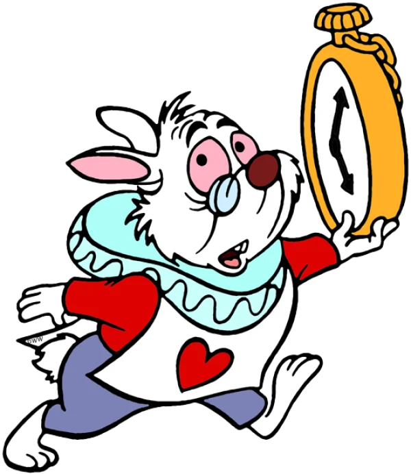 White Rabbit with Pocket Watch Transparent PNG
