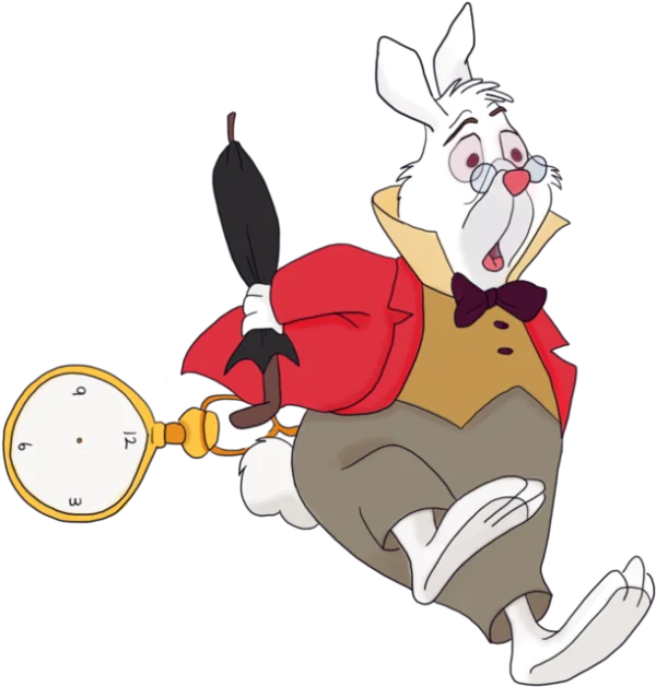 White Rabbit with Pocket Watch Transparent PNG