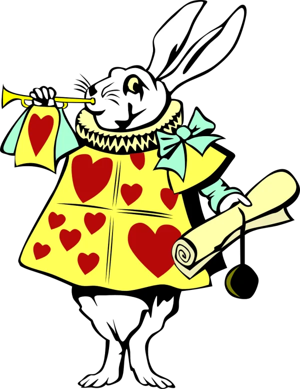 White Rabbit Trumpeter Alice in Wonderland PNG