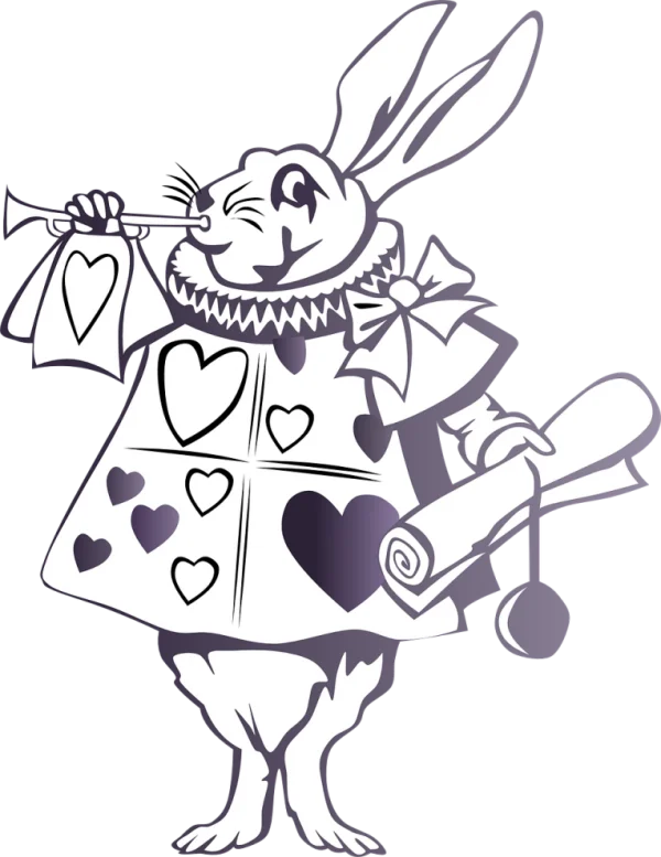 Alice in Wonderland White Rabbit PNG Transparent Background