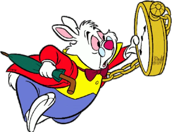 White Rabbit with Pocket Watch PNG Transparent Background