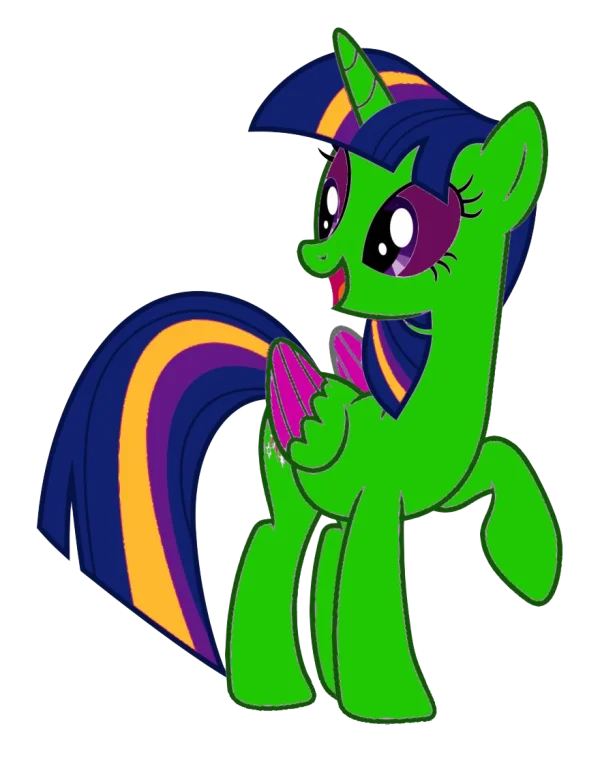 Vibrant Green Alicorn Pony Transparent PNG