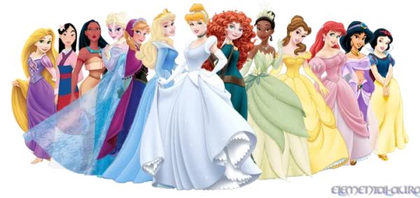 All Disney Princesses Group Transparent PNG