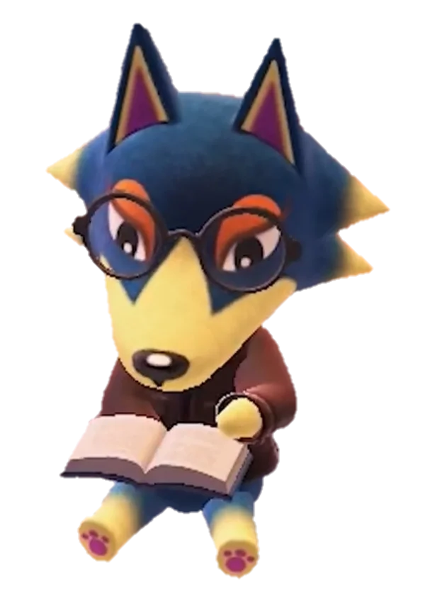 Wolfgang Animal Crossing Reading Book PNG Transparent