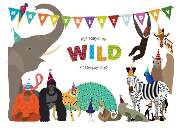 Wild Animal Birthday Party PNG Transparent Background