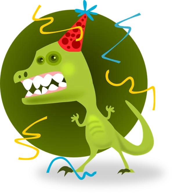 Cartoon Dinosaur Party Hat PNG