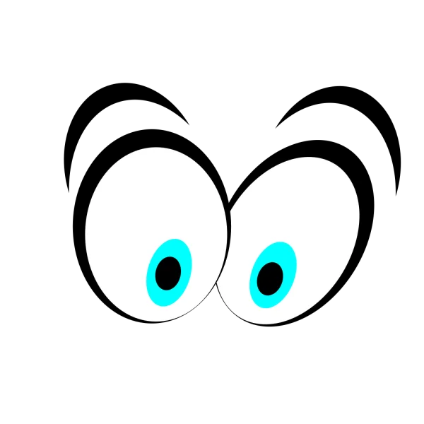 Cartoon Eyes with Blue Irises PNG Transparent