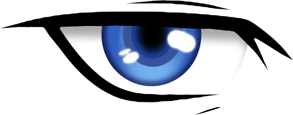 Stylized Blue Anime Eye PNG Transparent Background