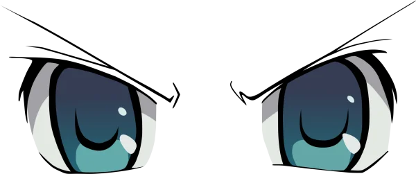 Stylized Blue Anime Eyes PNG Transparent Background